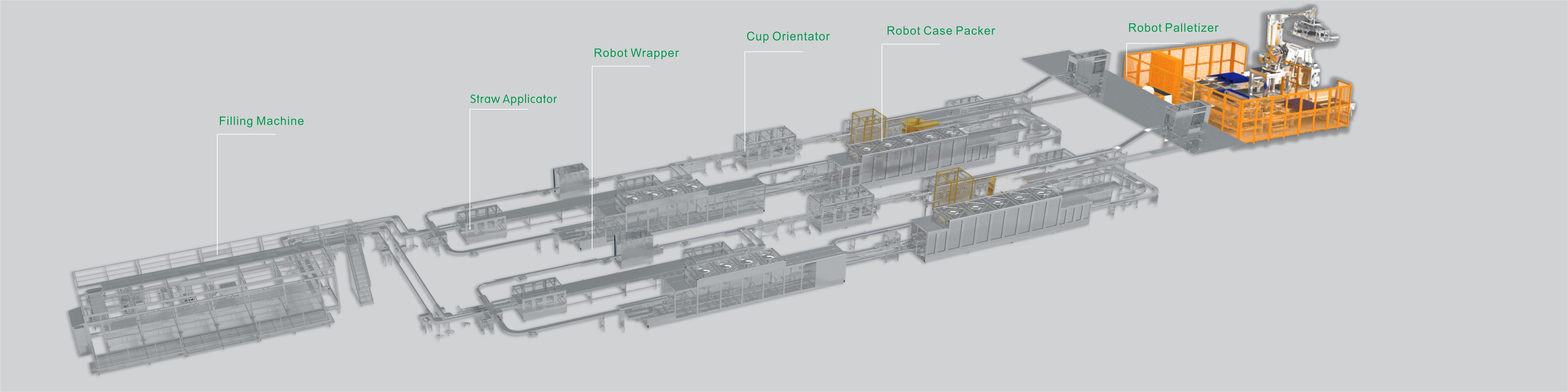 Automatic Cup Product Intelligent Case  Erecting Packing Sealing Production Line